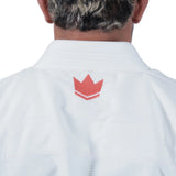 Kingz Mens The One V2 Guava Jiu Jitsu Gi White/Peach — collar crown embroidery