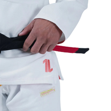 Kingz Mens The One V2 Guava Jiu Jitsu Gi White/Peach — jacket skirt logo