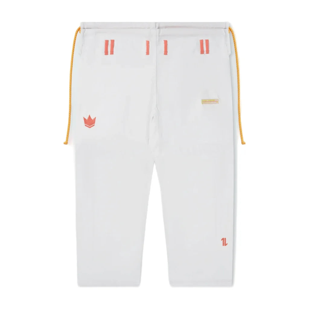 Kingz Mens The One V2 Guava Jiu Jitsu Gi White/Peach — pants front