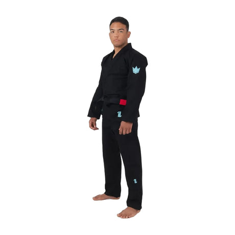 Kingz Mens The One V2 Sky Blue Jiu Jitsu Gi Blue/Black — full-length three-quarter
