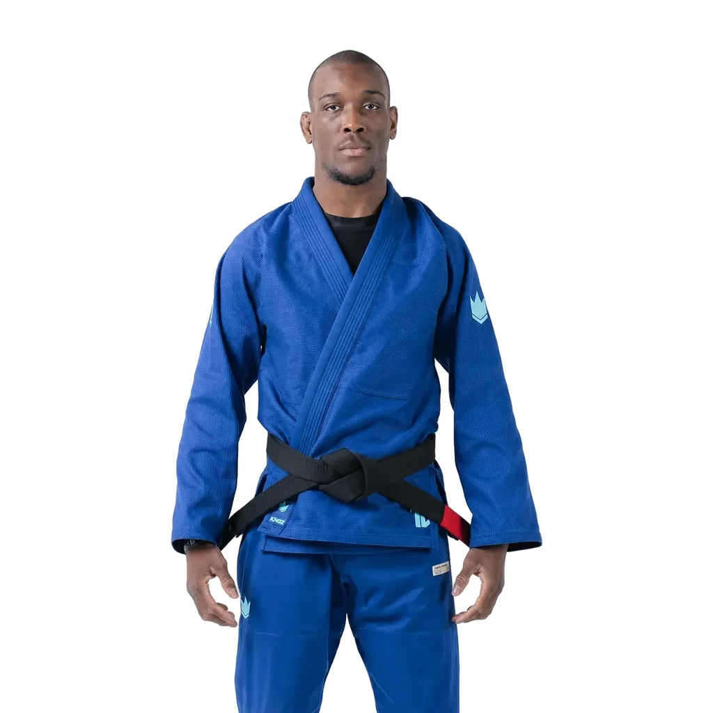 Kingz Mens The One V2 Sky Blue Jiu Jitsu Gi Blue Blue — front