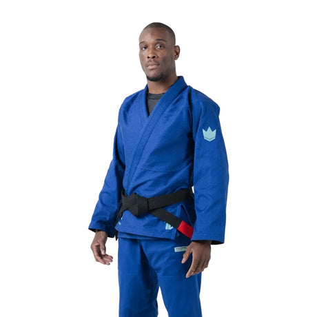 Kingz Mens The One V2 Sky Blue Jiu Jitsu Gi Blue Blue — front three-quarter