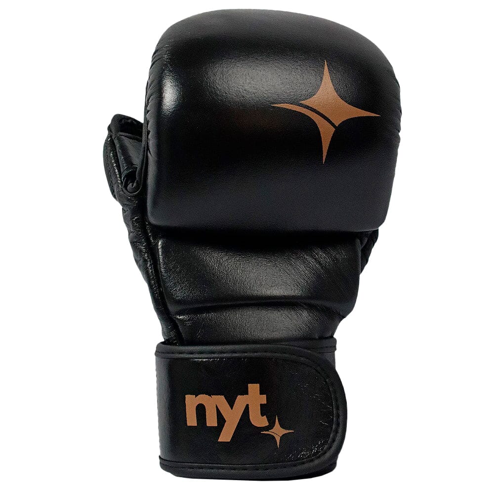 NYT Leather 7oz MMA Sparring Gloves Hybrid Gloves NYT 