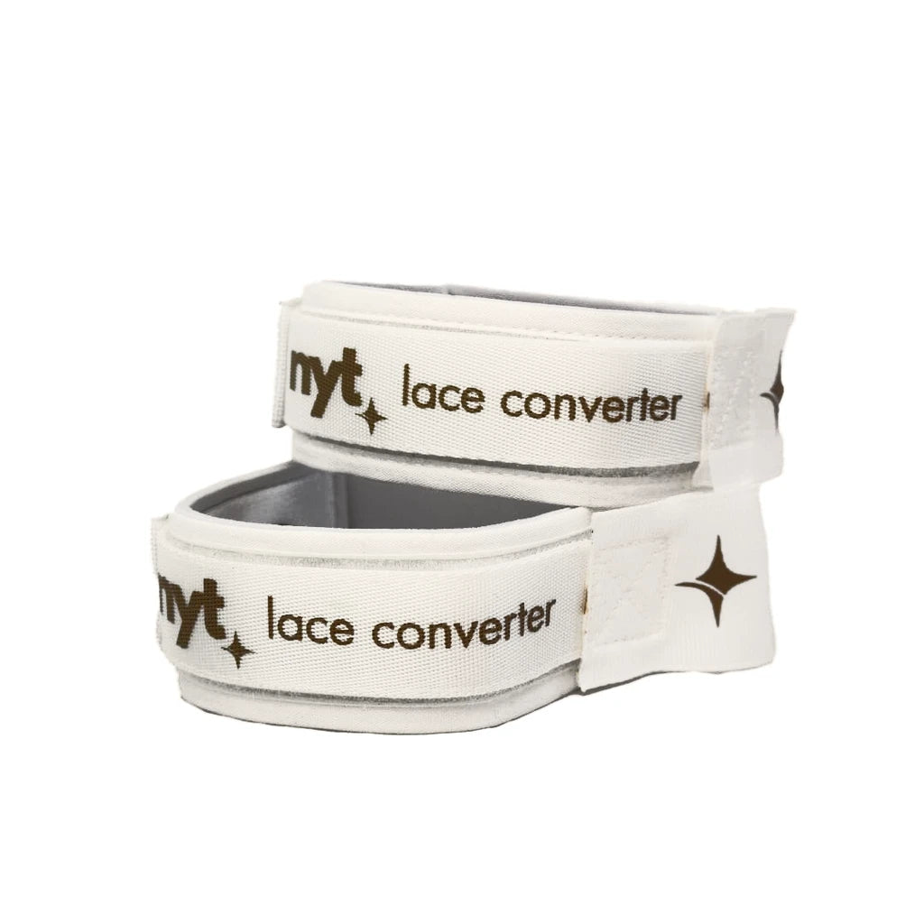 NYT Lace Converters White/Sand, front studio view