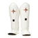 NYT Muay Thai Shin Guards White, studio product view with natural shading