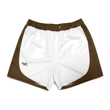 NYT Staple Series MMA Shorts White/Sand, front studio view