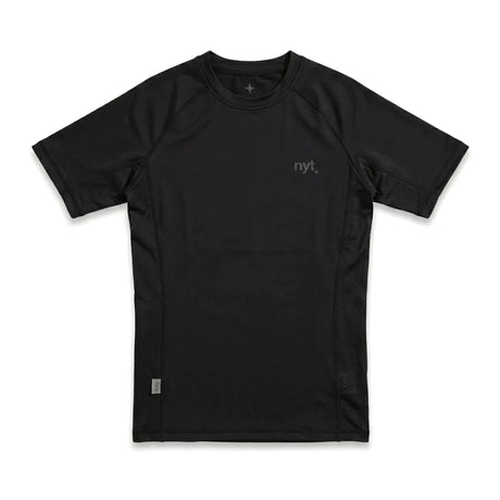 NYT Staple Series Short Sleeve Rashguard Black/Black, front studio view