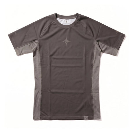 NYT Staple Series Short Sleeve Rashguard Ash/Khaki, front studio view