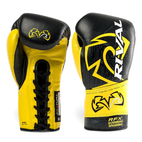 Rival RFX-Guerrero-V Lace Up Sparring Gloves (P4P Edition) Black/Yellow