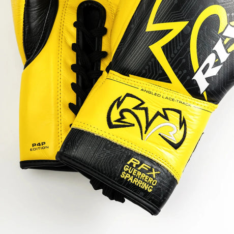 Rival RFX-Guerrero-V Lace Up Sparring Gloves (P4P Edition) Black/Yellow
