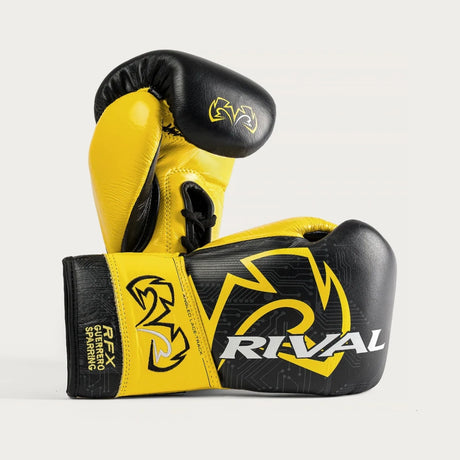 Rival RFX-Guerrero-V Lace Up Sparring Gloves (P4P Edition) Black/Yellow