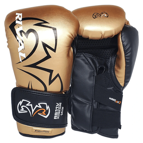 Rival RS11V Small-Fit Evolution Sparring Gloves Gold, front pair