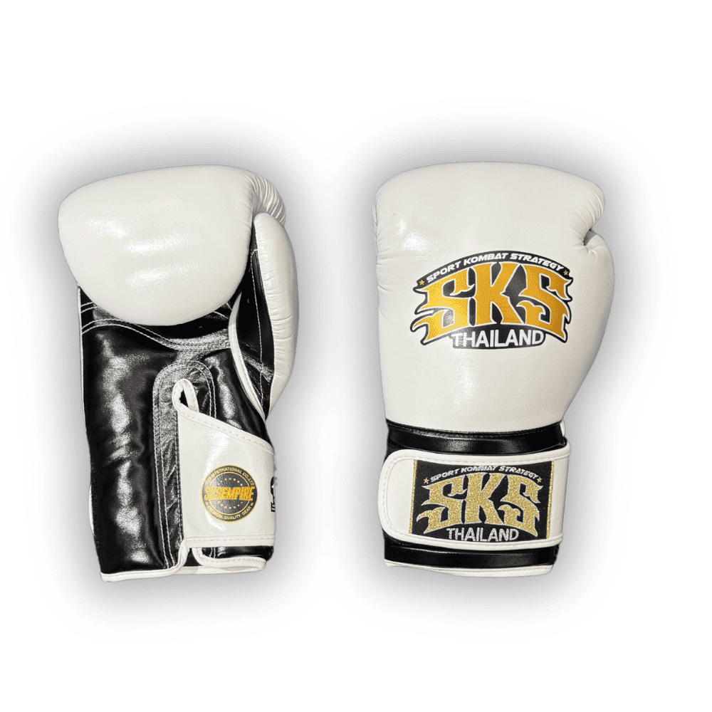 SKS Shadow Strike Hook and Loop Boxing Gloves Boxing Gloves SKS White 10oz 