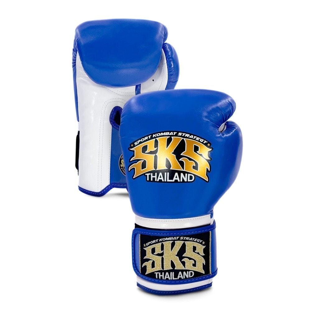 SKS Shadow Strike Hook and Loop Boxing Gloves Blue Boxing Gloves SKS 