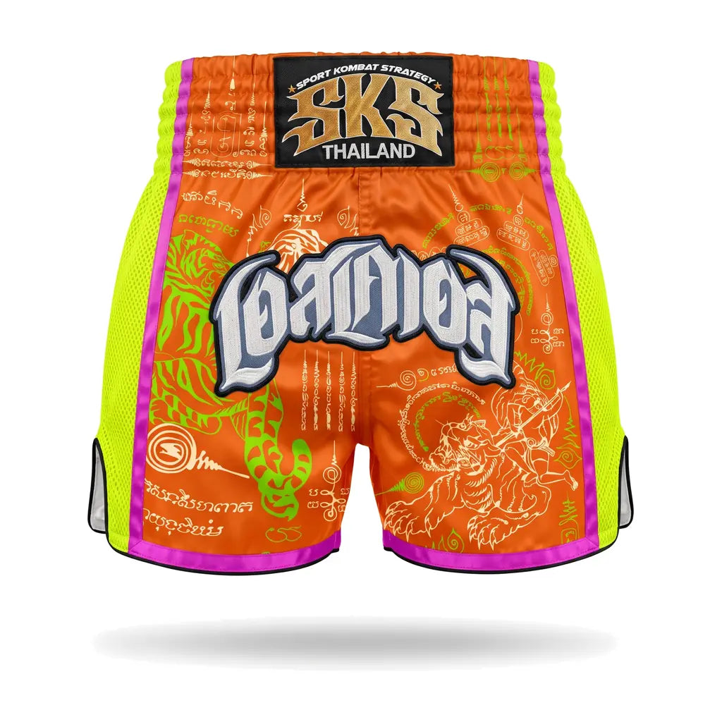 SKS Tiger Conqueror Muay Thai Shorts Orange