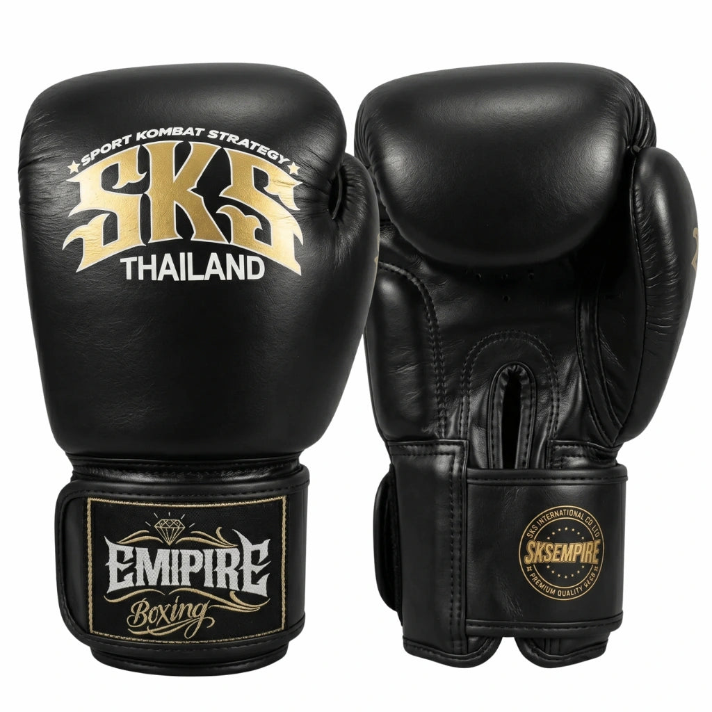 SKS Black Muay Thai Boxing Gloves