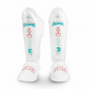 SKS Stickerbomb Muay Thai Shin Guards White
