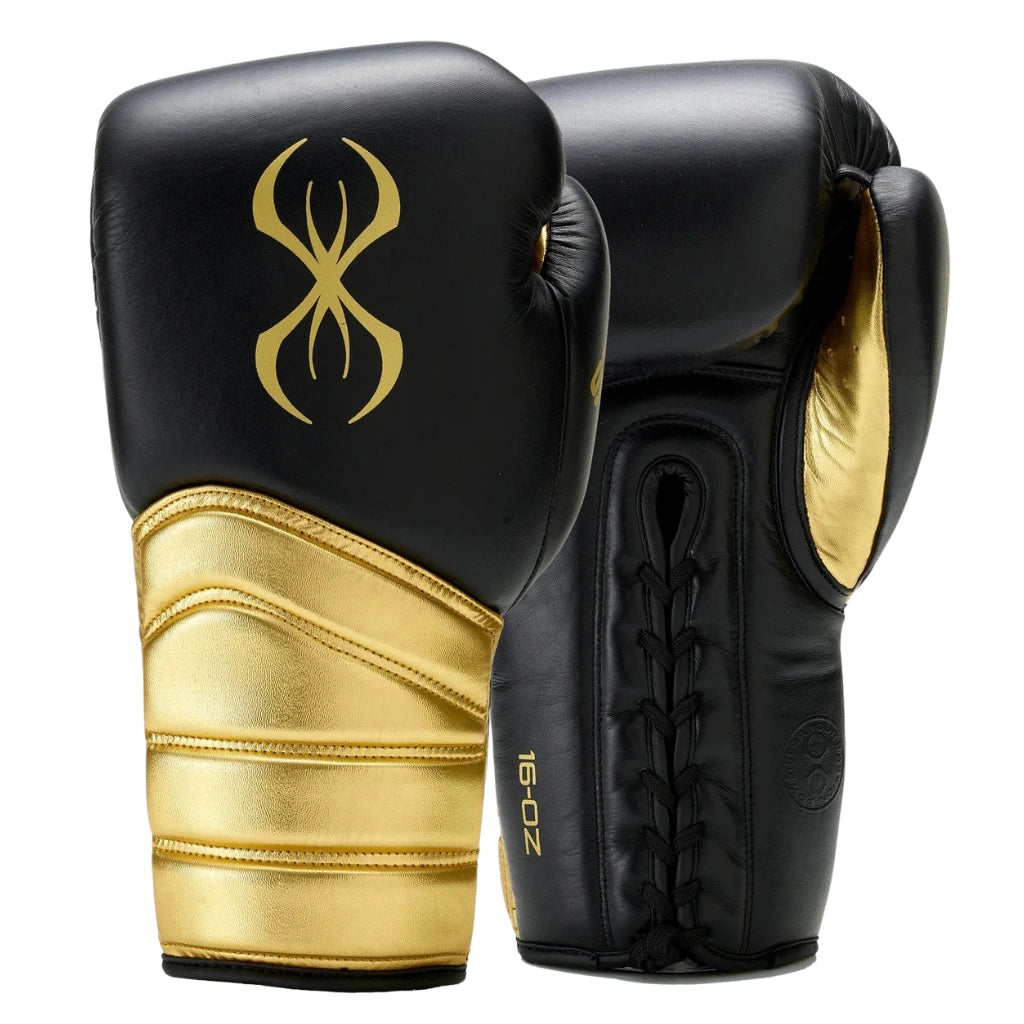 Sting Viper X Lace Up Sparring Gloves Black/Gold