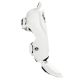 Top King Pro Leather Muay Thai Shin Guards White