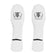 Top King Pro Leather Muay Thai Shin Guards White - front-facing pair on white background