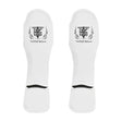 Top King Pro Leather Muay Thai Shin Guards White - front-facing pair on white background