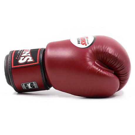 Twins BGVL3 Muay Thai Boxing Gloves Burgundy, side profile