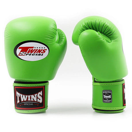 Twins BGVL3 Muay Thai Boxing Gloves Green, front pair