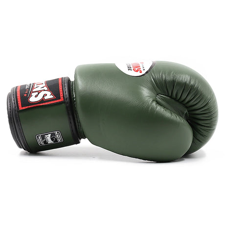 Twins BGVL3 Muay Thai Boxing Gloves Olive, side profile