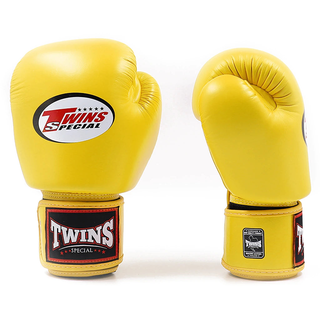 Twins BGVL3 Muay Thai Boxing Gloves Yellow, front pair