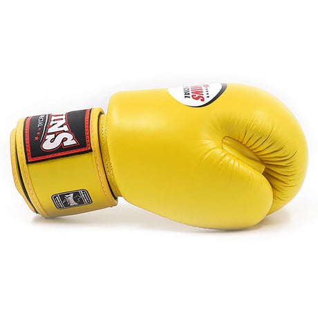 Twins BGVL3 Muay Thai Boxing Gloves Yellow, side profile