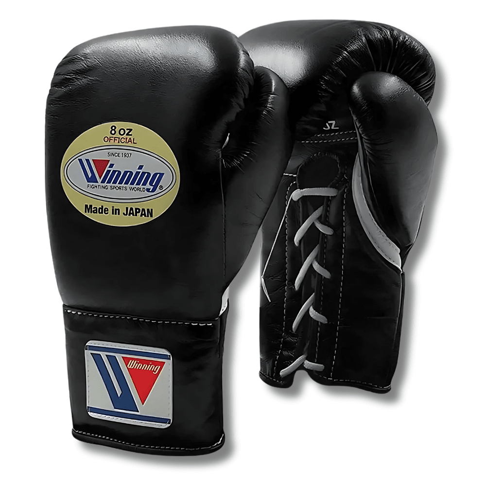 Winning MS-Series Lace Up Boxing Gloves Boxing Gloves Winning Black 8oz 