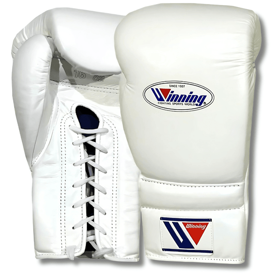 Winning MS-Series Lace Up Boxing Gloves Boxing Gloves Winning White 12oz 