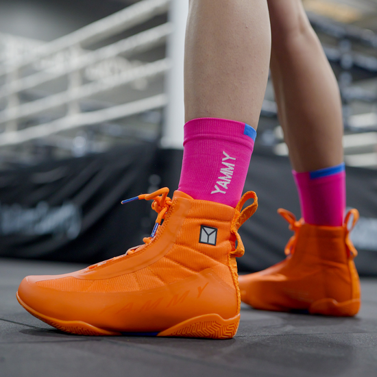 YAMMY Flux Orange Mid Boxing Shoes