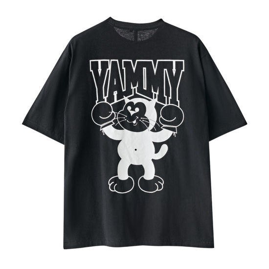 YAMMY Cat Champ Black T-Shirt