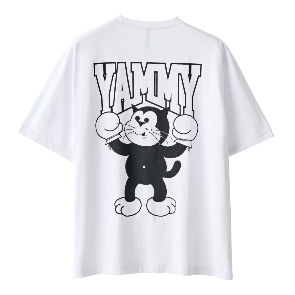 YAMMY Cat Champ White T-Shirt