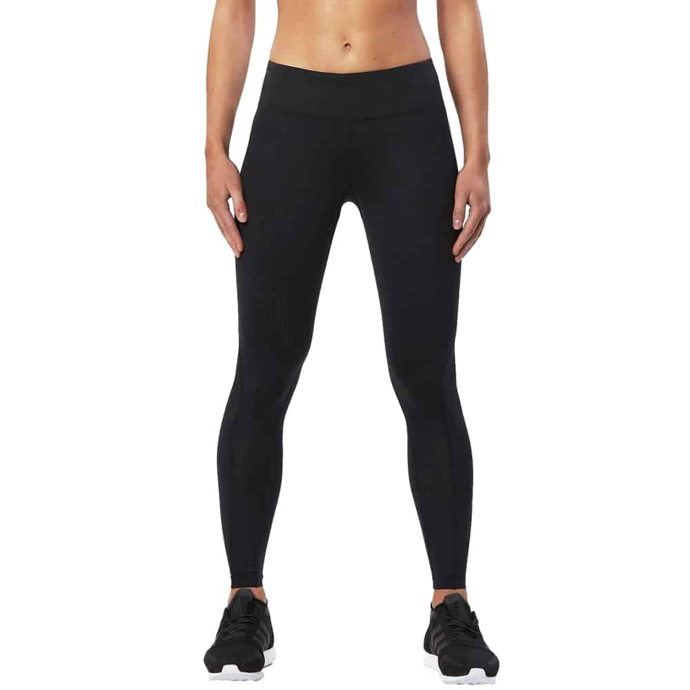 Load image into Gallery viewer, 2XU Mid Rise Compression Tights Black/Dotted Front
