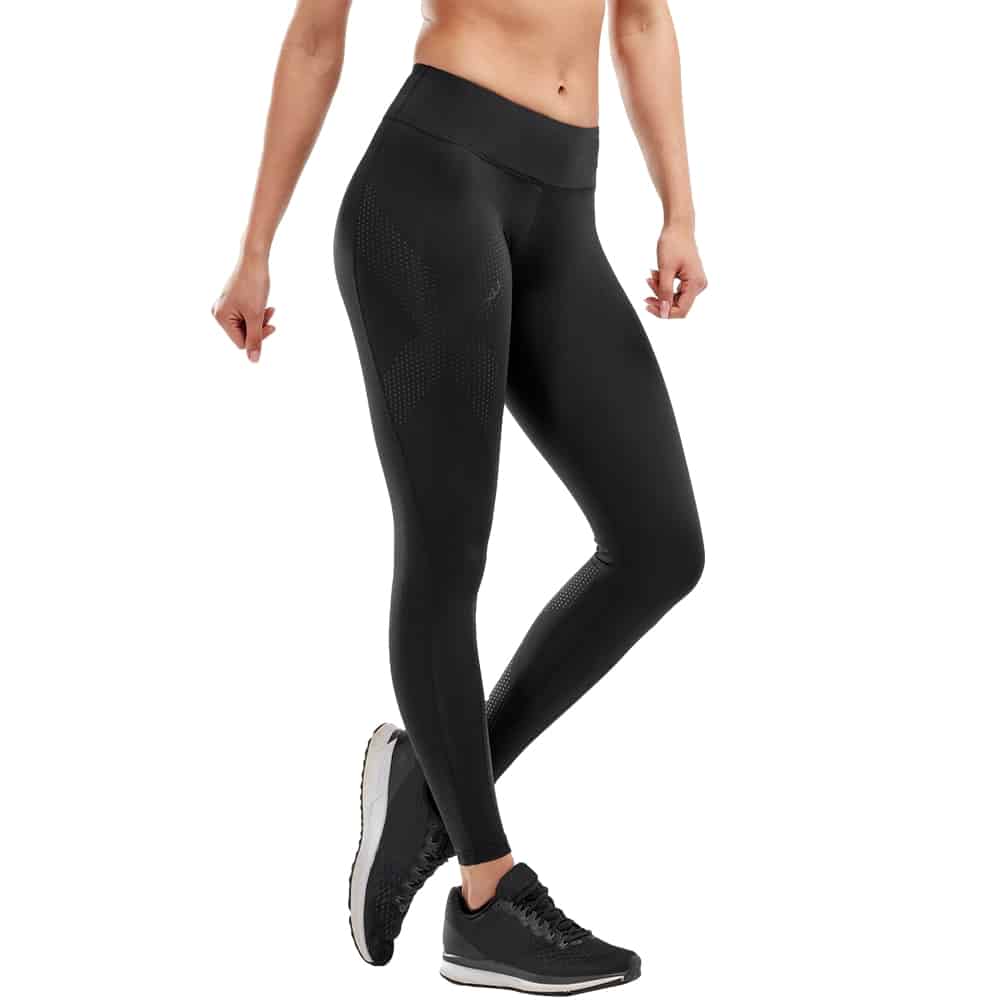 2XU Mid Rise Compression Tights Black/Dotted Side