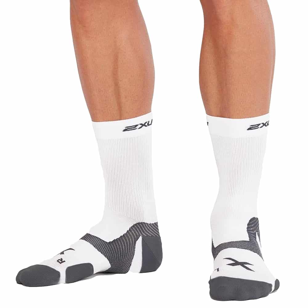 Load image into Gallery viewer, 2XU VECTR Cushion Crew Sock White/Grey
