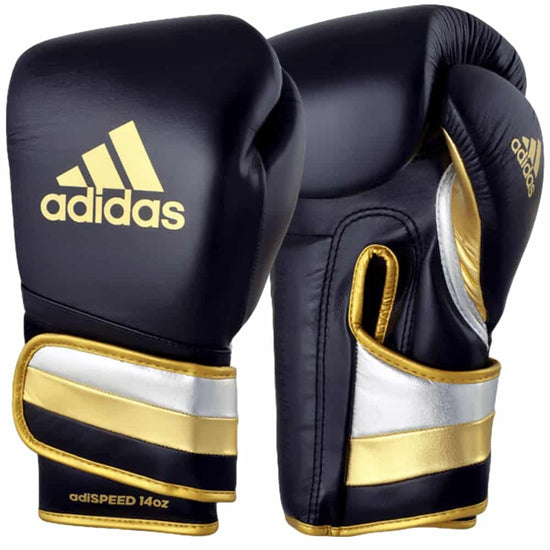 Load image into Gallery viewer, adidas Adi-Speed 501 Pro Velcro Boxing Gloves 10oz 12oz 16oz Metallic Black
