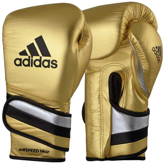 Load image into Gallery viewer, adidas Adi-Speed 501 Pro Velcro Boxing Gloves 10oz 12oz 16oz Metallic Gold
