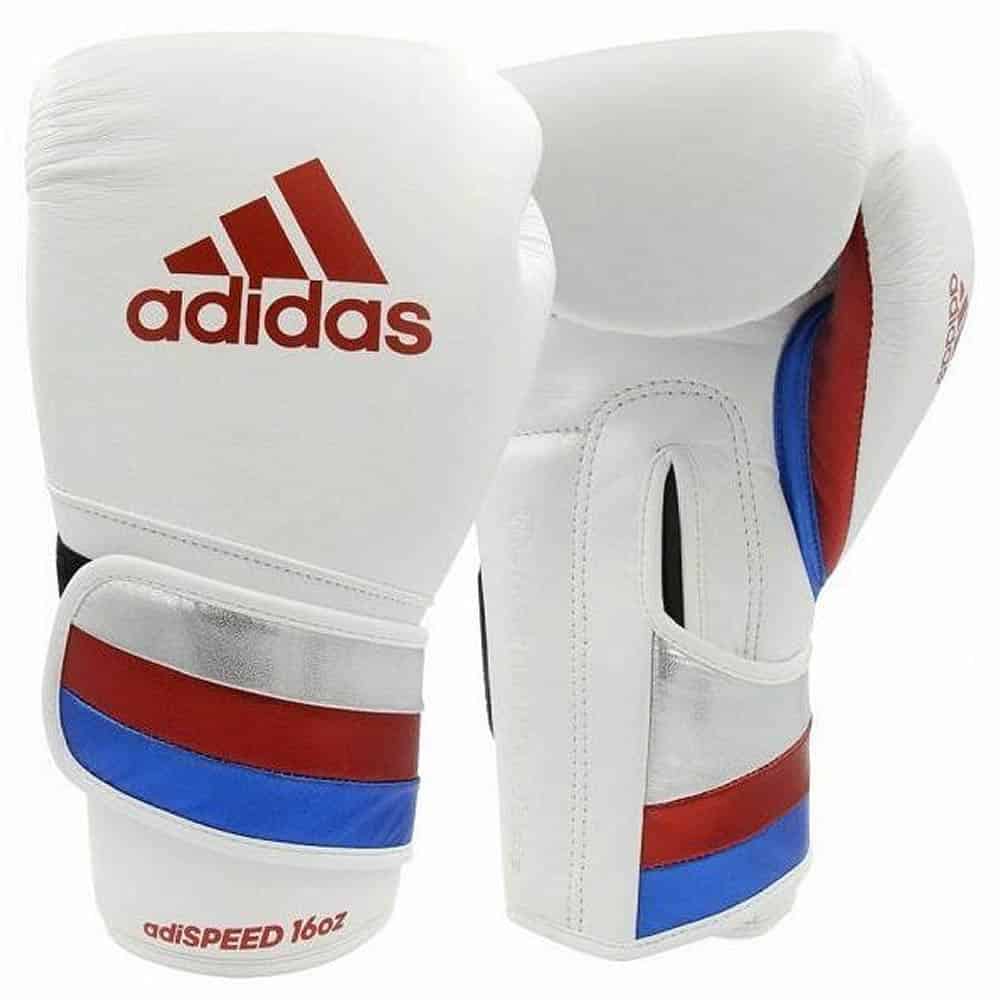 adidas Adi-Speed 501 Pro Velcro Boxing Gloves 10oz 12oz 16oz White/Blue