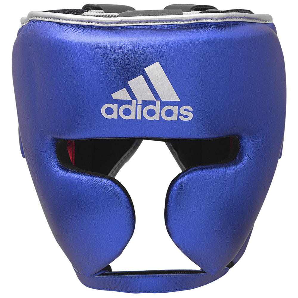Load image into Gallery viewer, adidas adiStar Pro Leather Head Guard Metallic Blue Front

