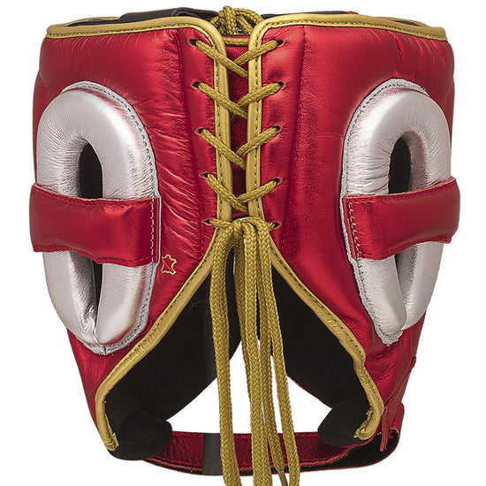 Load image into Gallery viewer, adidas adiStar Pro Leather Head Guard Metallic Red Back
