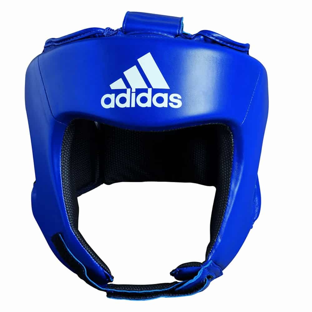 adidas AIBA Approved Boxing Head Gear Blue Front