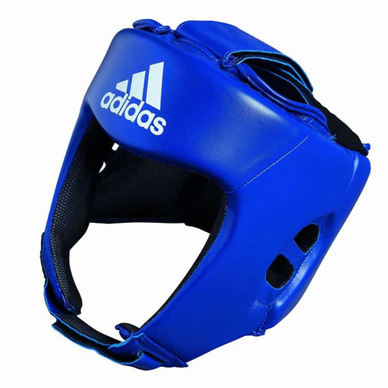 adidas AIBA Approved Boxing Head Gear Blue Side