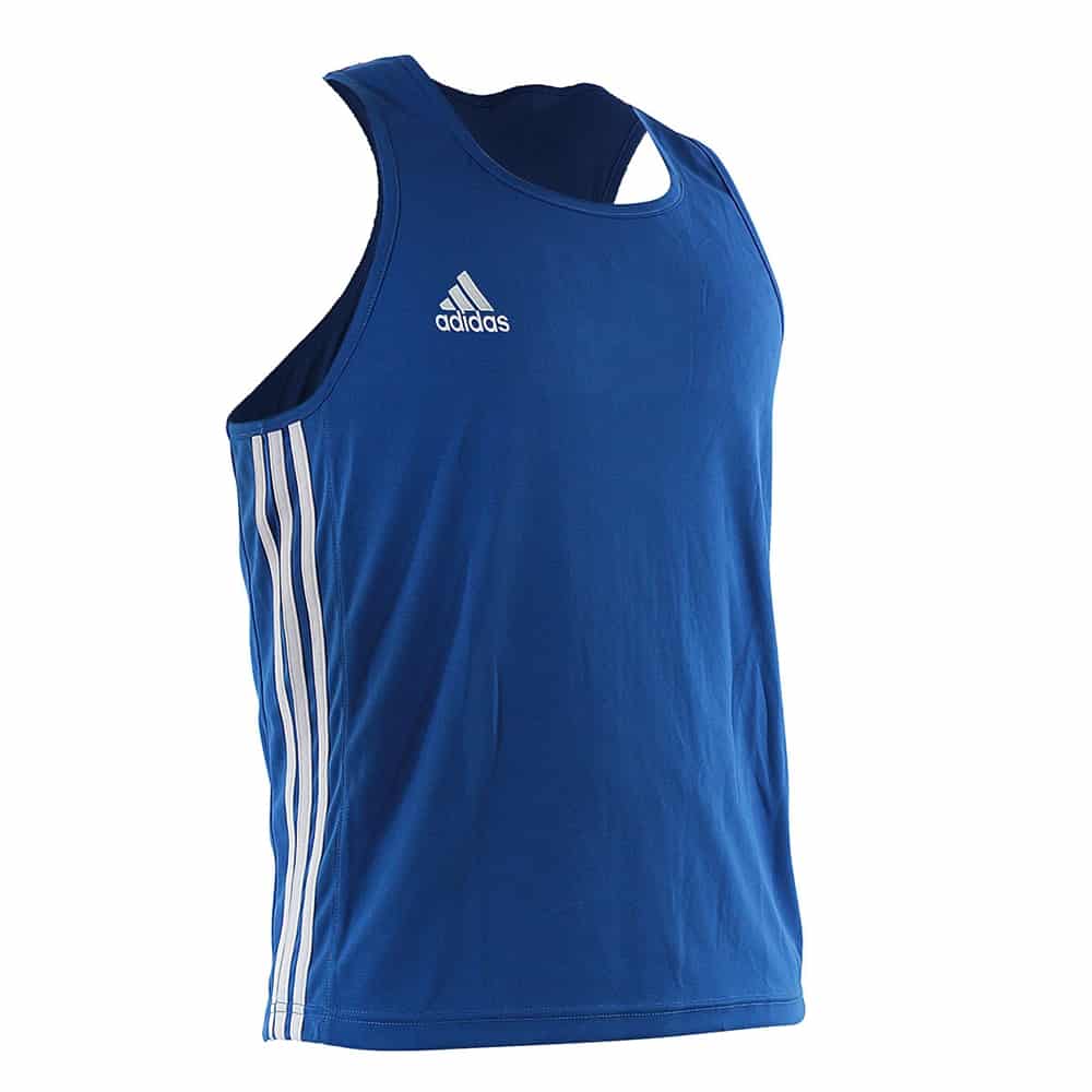 adidas AIBA Unisex Boxing Top Blue Front
