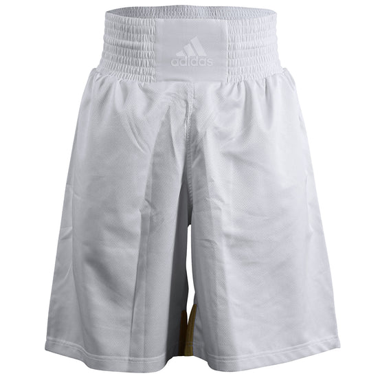 adidas Pro Boxing Shorts White/Gold Front