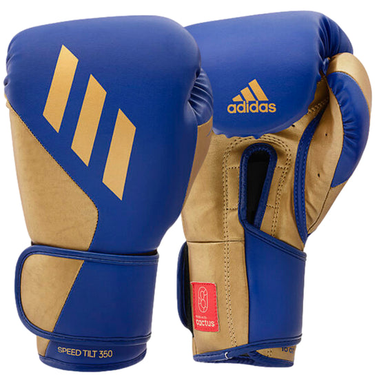 Load image into Gallery viewer, adidas Tilt 350 Pro Training Gloves Hook and Loop 12oz 14oz 16oz Blue/Gold
