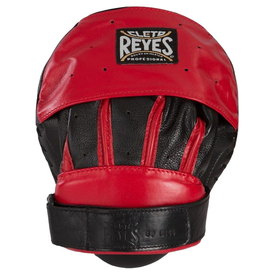 Load image into Gallery viewer, Cleto Reyes Curve Punch Mitts Velcro Closure Black Red Top
