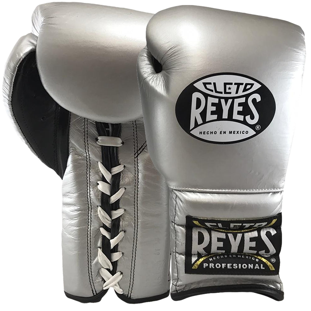Cleto Reyes Training Boxing Gloves with Laces 12oz 14oz 16oz Silver